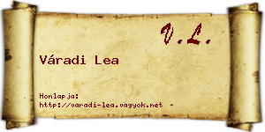 Váradi Lea névjegykártya
